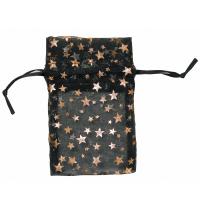 Organza drawstring pouch (BK w/GD stars)-4